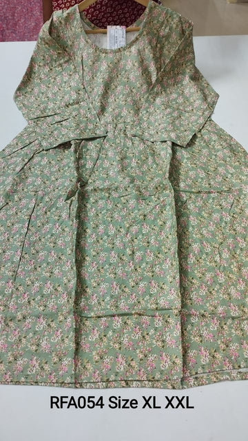 Green Rayon Feeding Short  Anarkali - RFA054