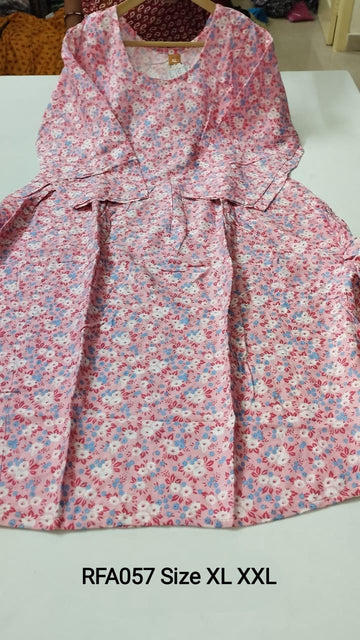 Pink Rayon Feeding Short  Anarkali - RFA057