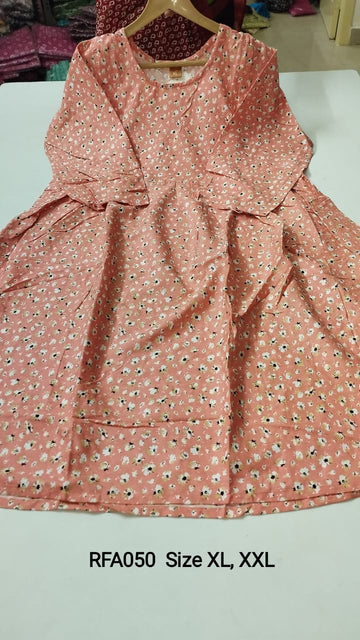 Peach Rayon Feeding Short  Anarkali - RFA050