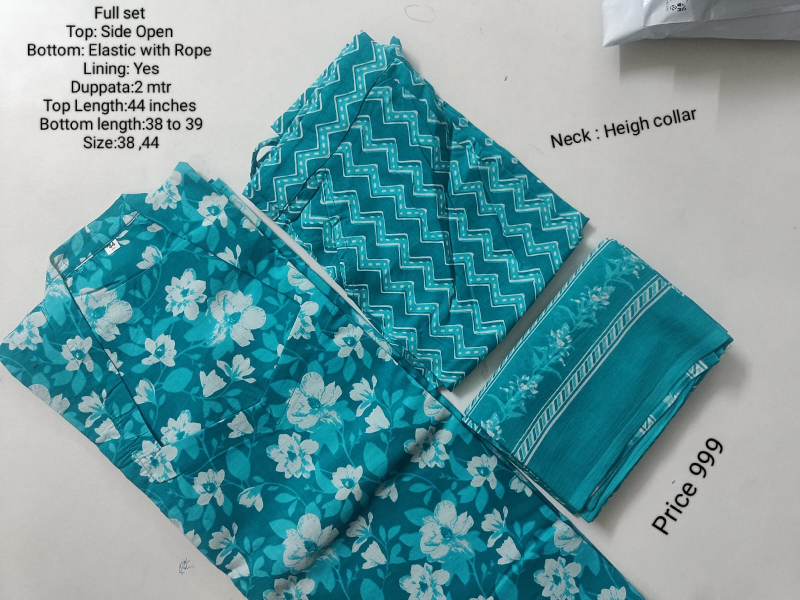 Green Cotton Side Open with Lining Full Set - Chest and Hip Difference 2 inches - CWL001