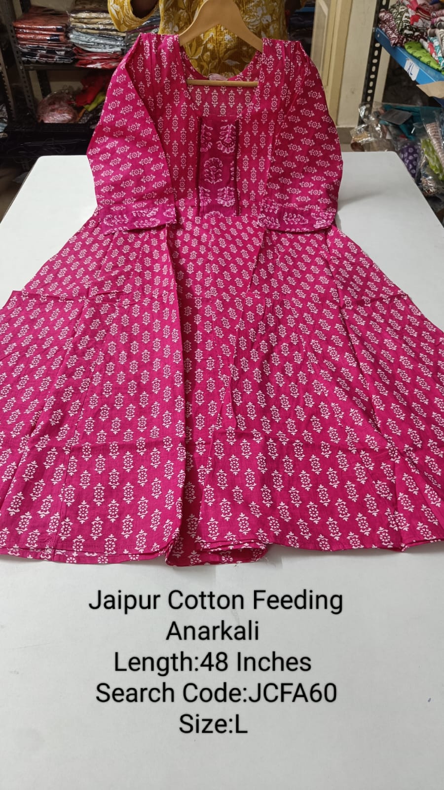 Pink Jaipur Cotton Feeding Anarkali - JCFA60