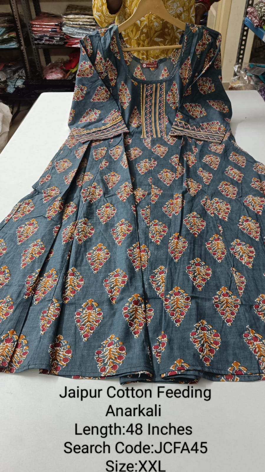 Cement Jaipur Cotton Feeding Anarkali - JCFA45