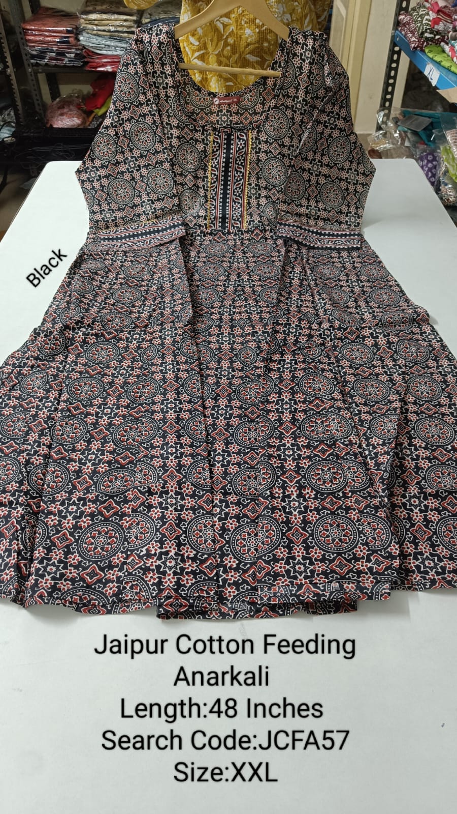 Maroon Jaipur Cotton Feeding Anarkali - JCFA57