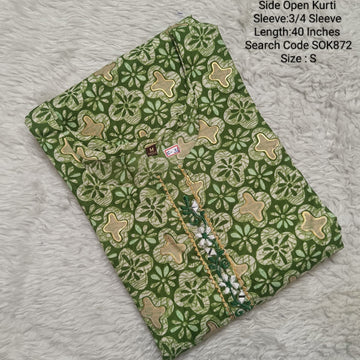 Green Side Open Kurtis -SOK872