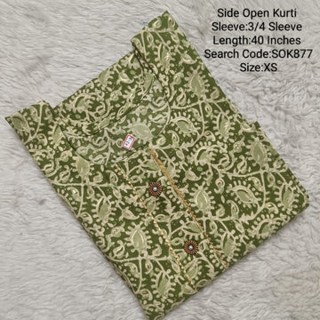 Green Side Open Kurtis -SOK877