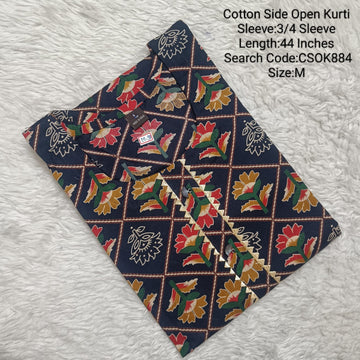 Navy Blue Side Open Kurtis -CSOK884