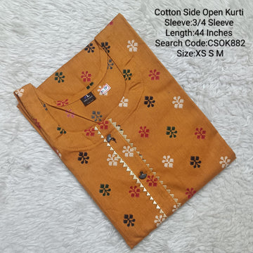 Yellow Side Open Kurtis -CSOK882