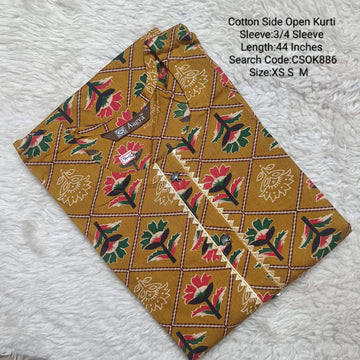 Mustard Side Open Kurtis -CSOK886