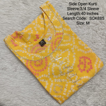 Yellow Side Open Kurtis -SOK885