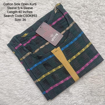Green Side Open Kurtis -CSOK892