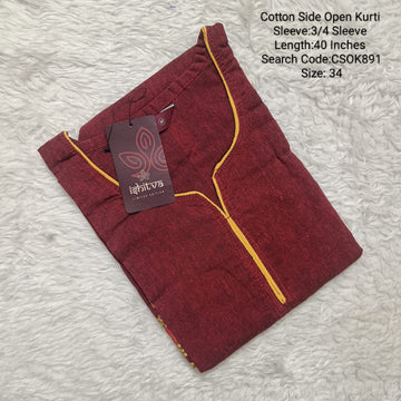 Red Side Open Kurtis -CSOK891