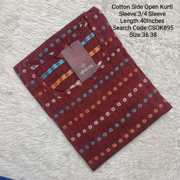 Maroon Side Open Kurtis -CSOK895