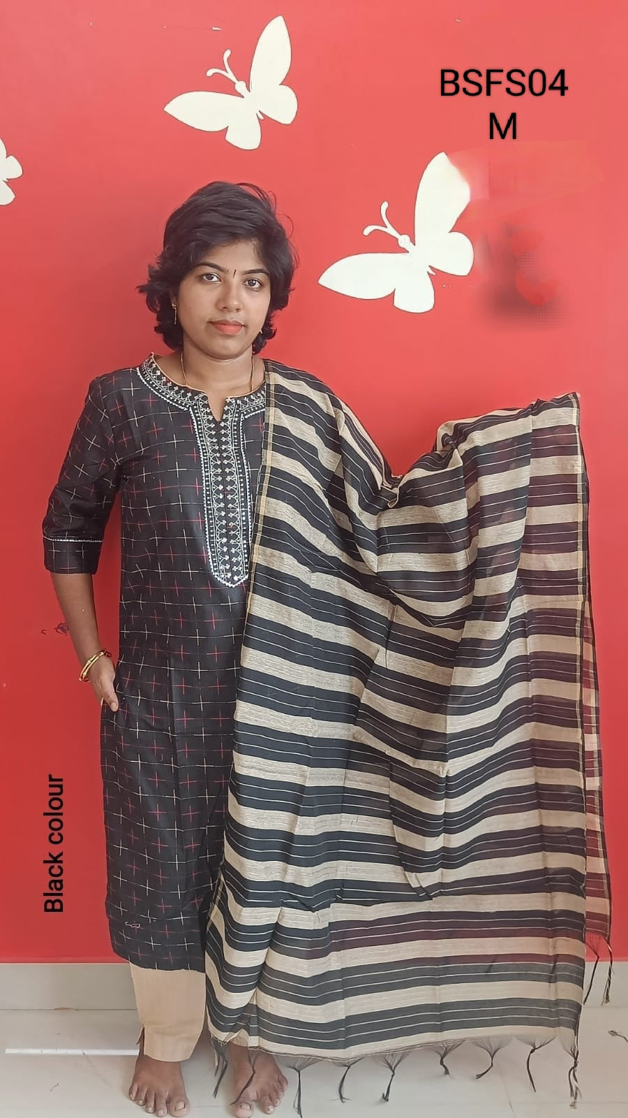 Black Side Open Kurti Full Set -BSFS04