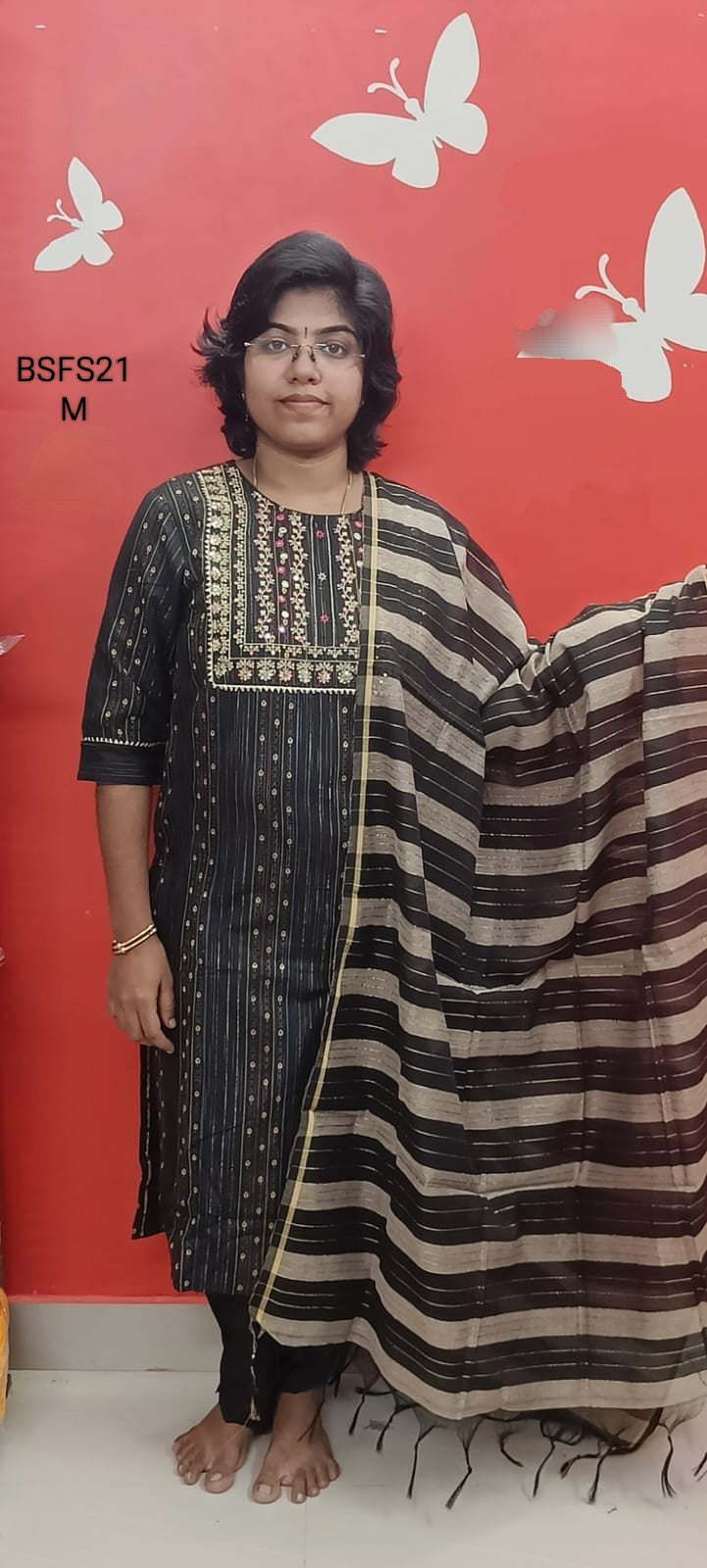Black Side Open Kurti Full Set -BSFS21
