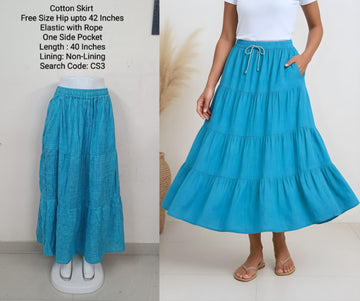 Blue Cotton Skirt -CS3