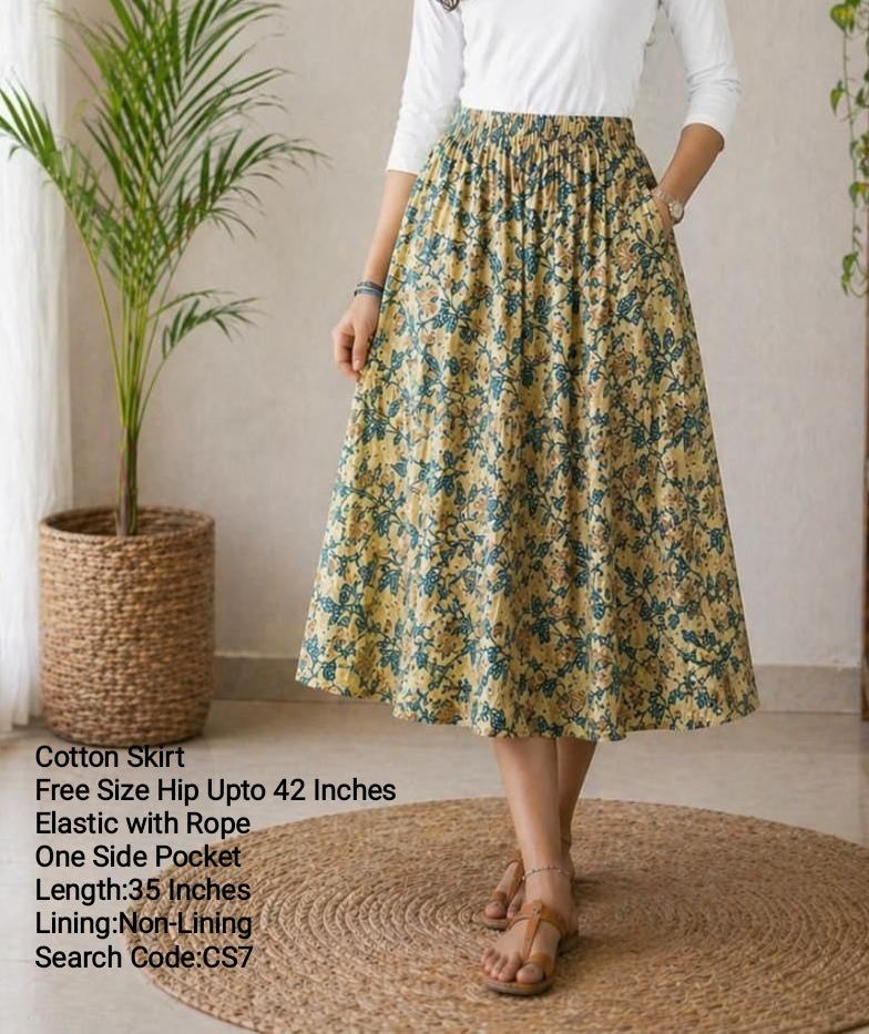 Mustard Cotton Skirt -CS7