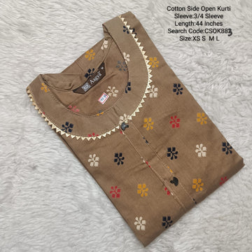 Mustard Side Open Kurtis -CSOK883