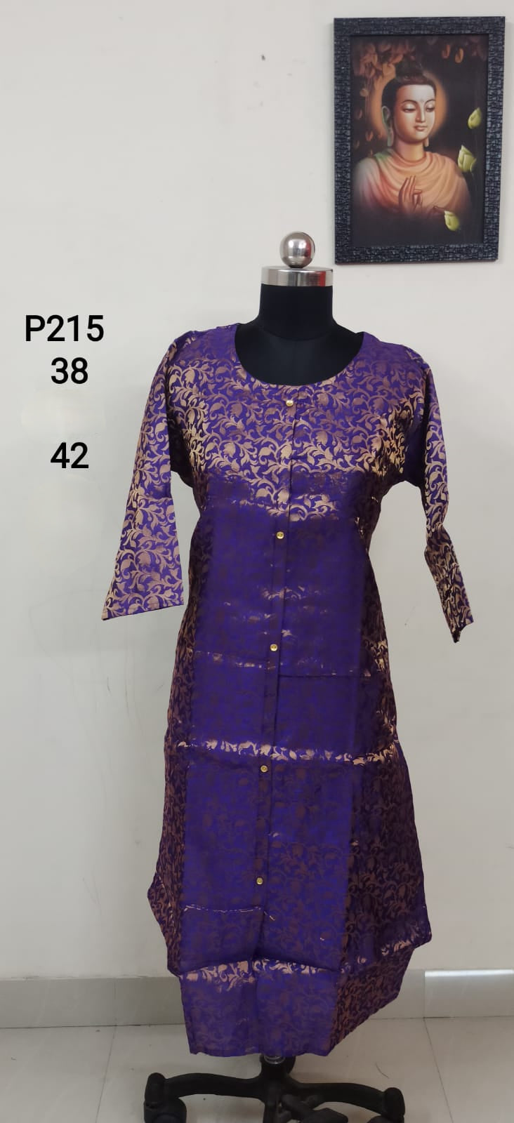 Purple  Princess Cut Centre Slit Kurti - P215