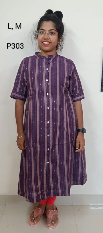 Purple  Princess Cut Centre Slit Kurti - P303