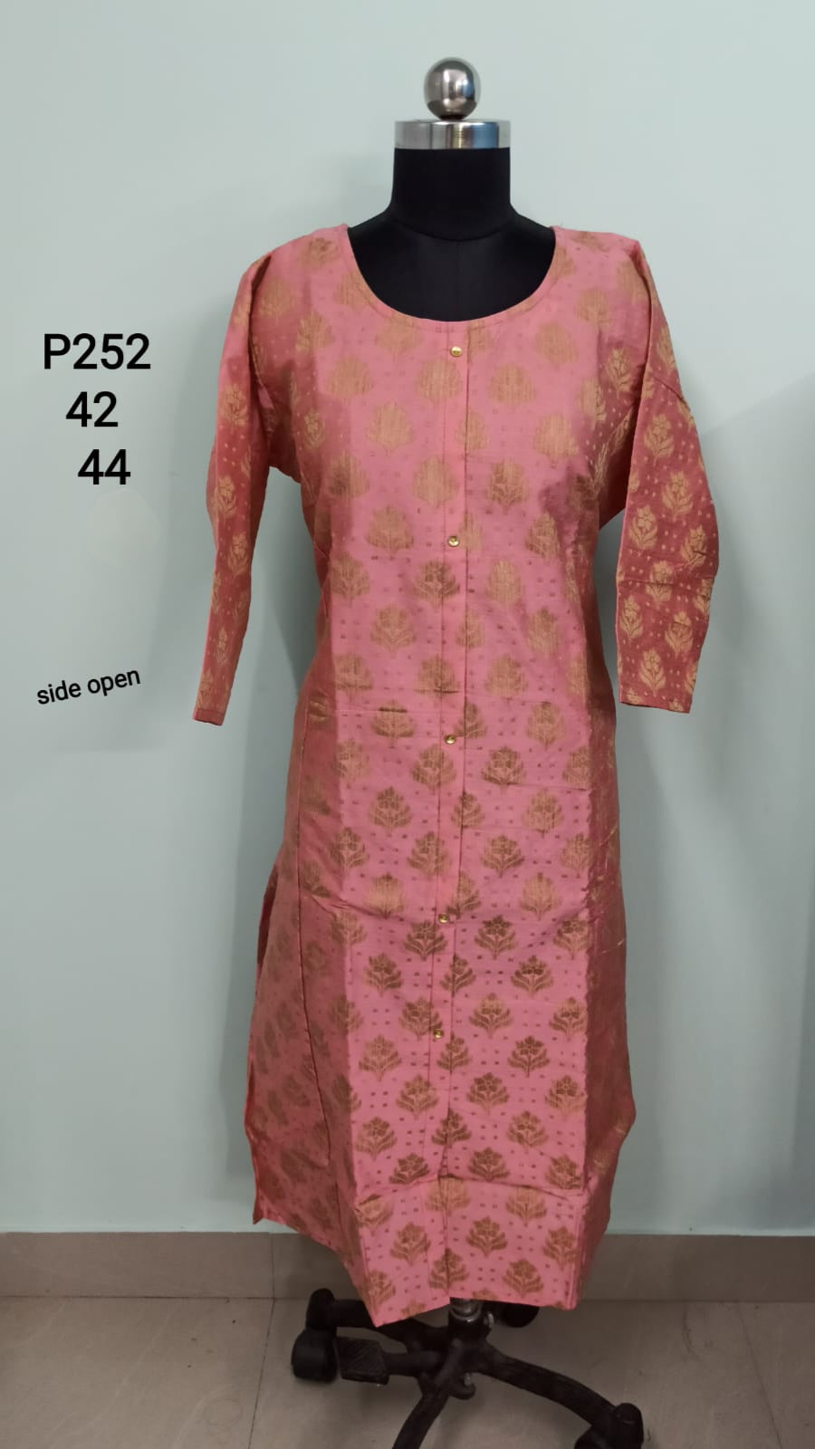 Pink Princess Cut Centre Slit Kurti - P252