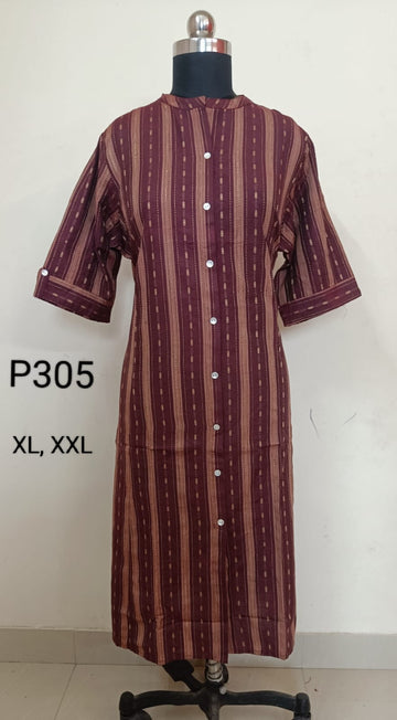 Maroon Princess Cut Centre Slit Kurti - P305