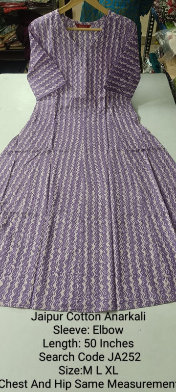 Lavender Jaipur Cotton Anarkali - JA252