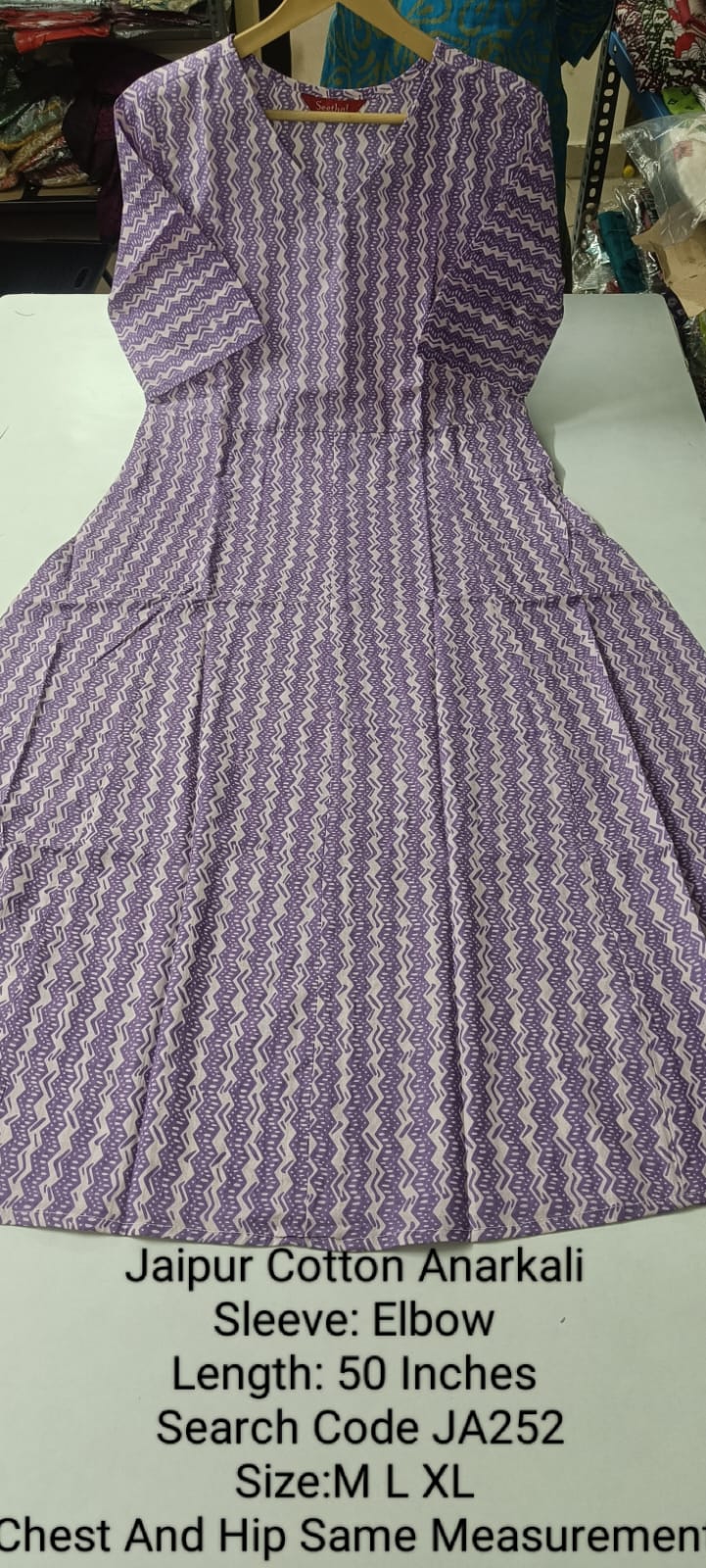 Lavender Jaipur Cotton Anarkali - JA252