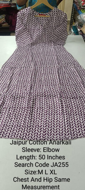 Purple Jaipur Cotton Anarkali - JA255