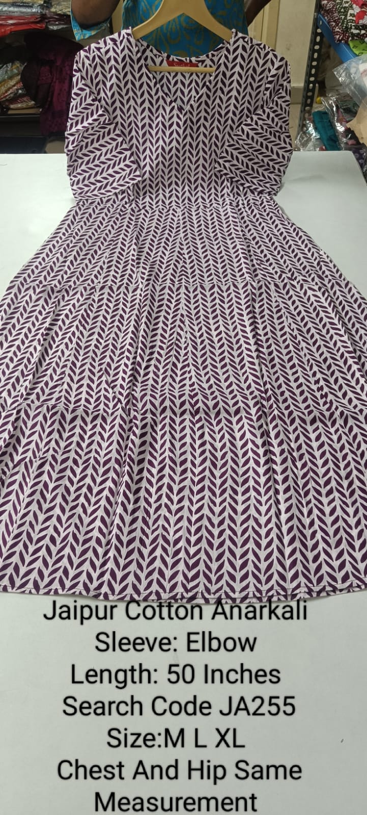 Purple Jaipur Cotton Anarkali - JA255