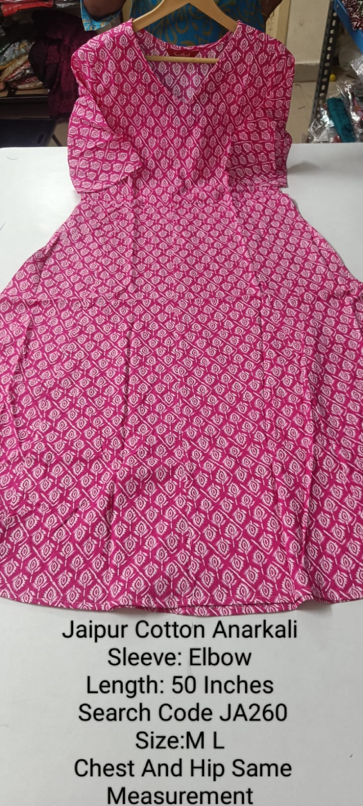 Pink Jaipur Cotton Anarkali - JA260