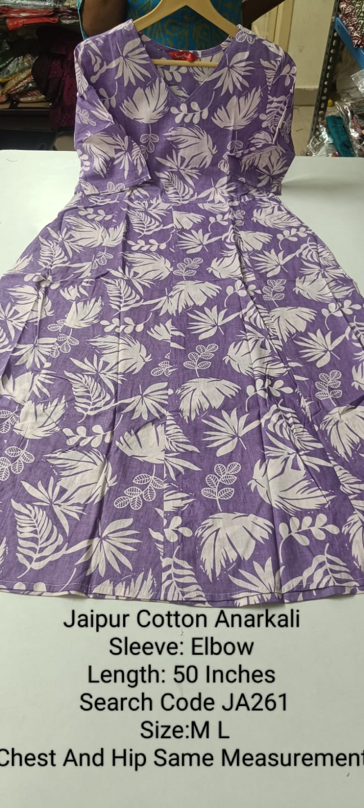 Purple Jaipur Cotton Anarkali - JA261