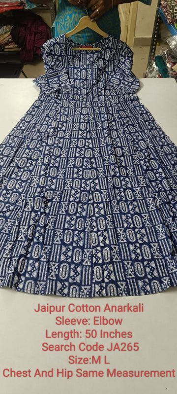 Ink Blue Jaipur Cotton Anarkali - JA265