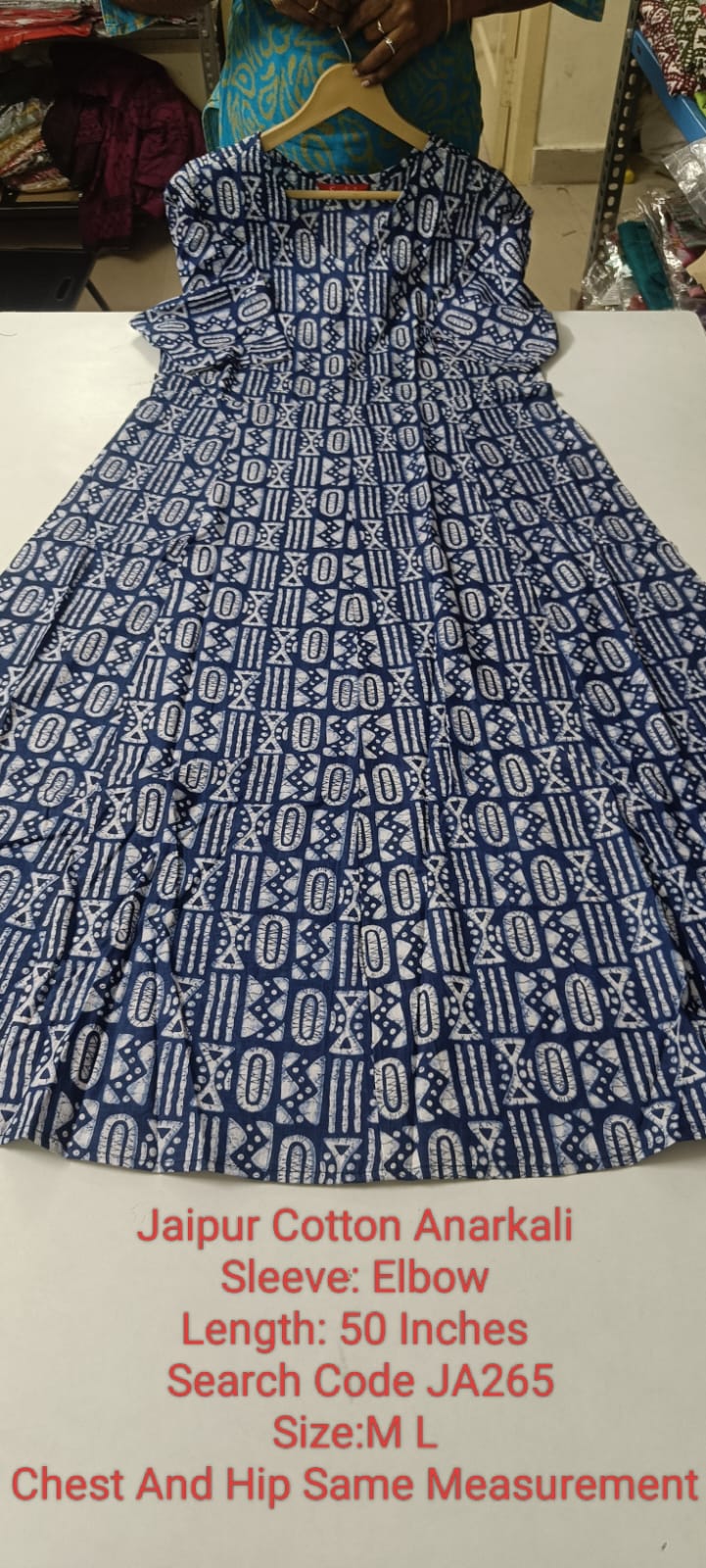 Ink Blue Jaipur Cotton Anarkali - JA265