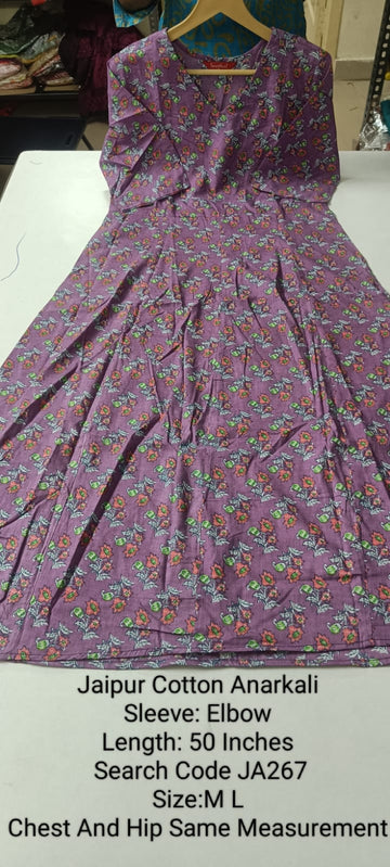 Purple  Jaipur Cotton Anarkali - JA267