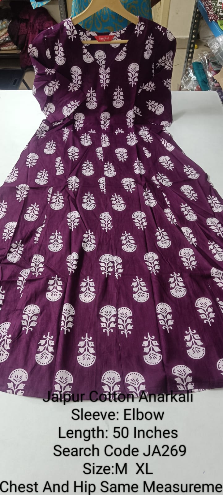 Purple Jaipur Cotton Anarkali - JA269