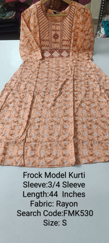 Sandal Rayon Frock Model Kurti - FMK530
