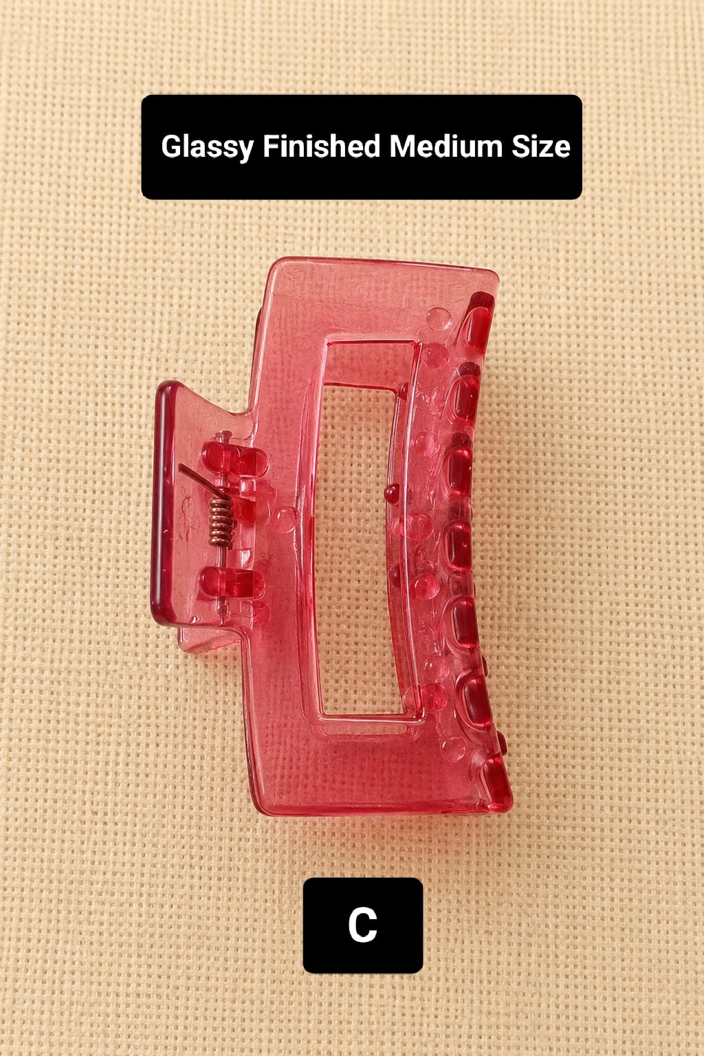 Glassy Finish Medium Size Hair Claw - Korean Fashion - BC13