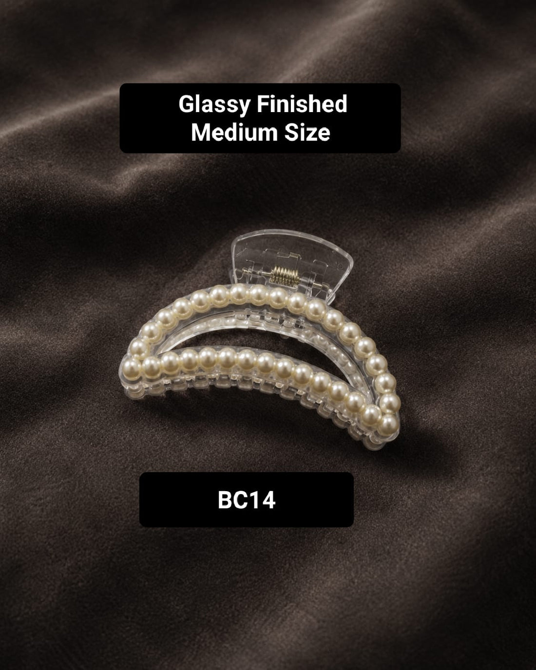 Glassy Finish Medium Size Hair Claw - Korean Fashion - BC14