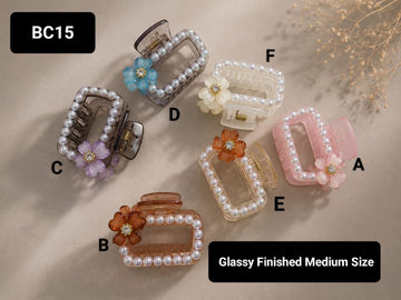 Glassy Finish Medium Size Hair Claw - Korean Fashion - BC15