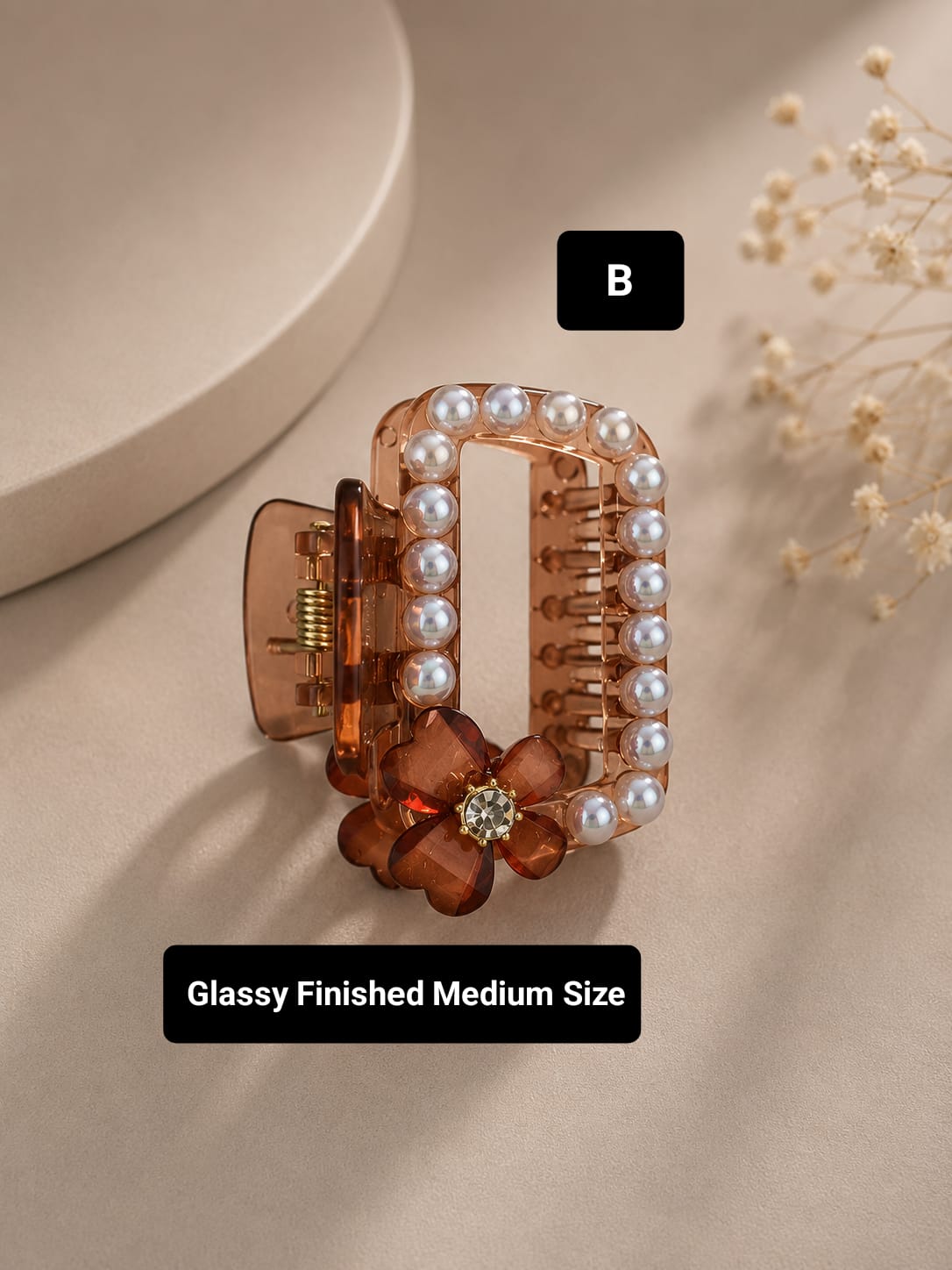 Glassy Finish Medium Size Hair Claw - Korean Fashion - BC15