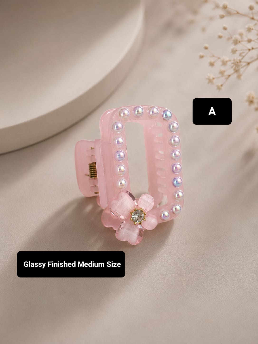 Glassy Finish Medium Size Hair Claw - Korean Fashion - BC15