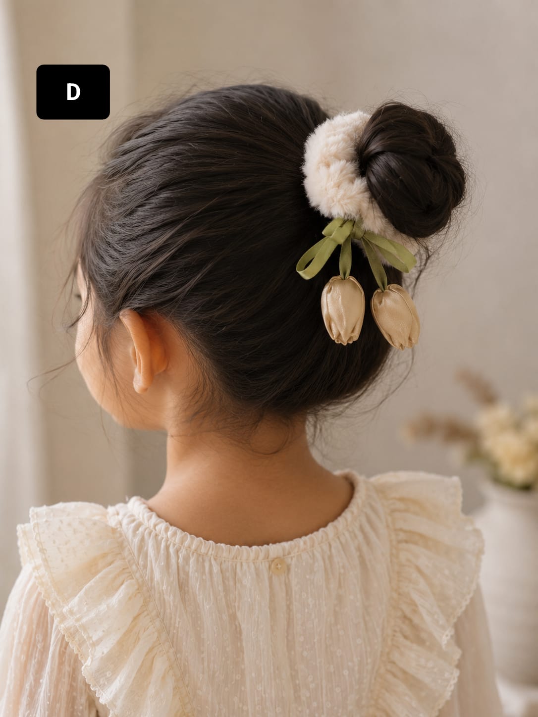 Fur Tulip Hair Scrunchies Korean Style Hair Band for Girls and Babies  -BC16
