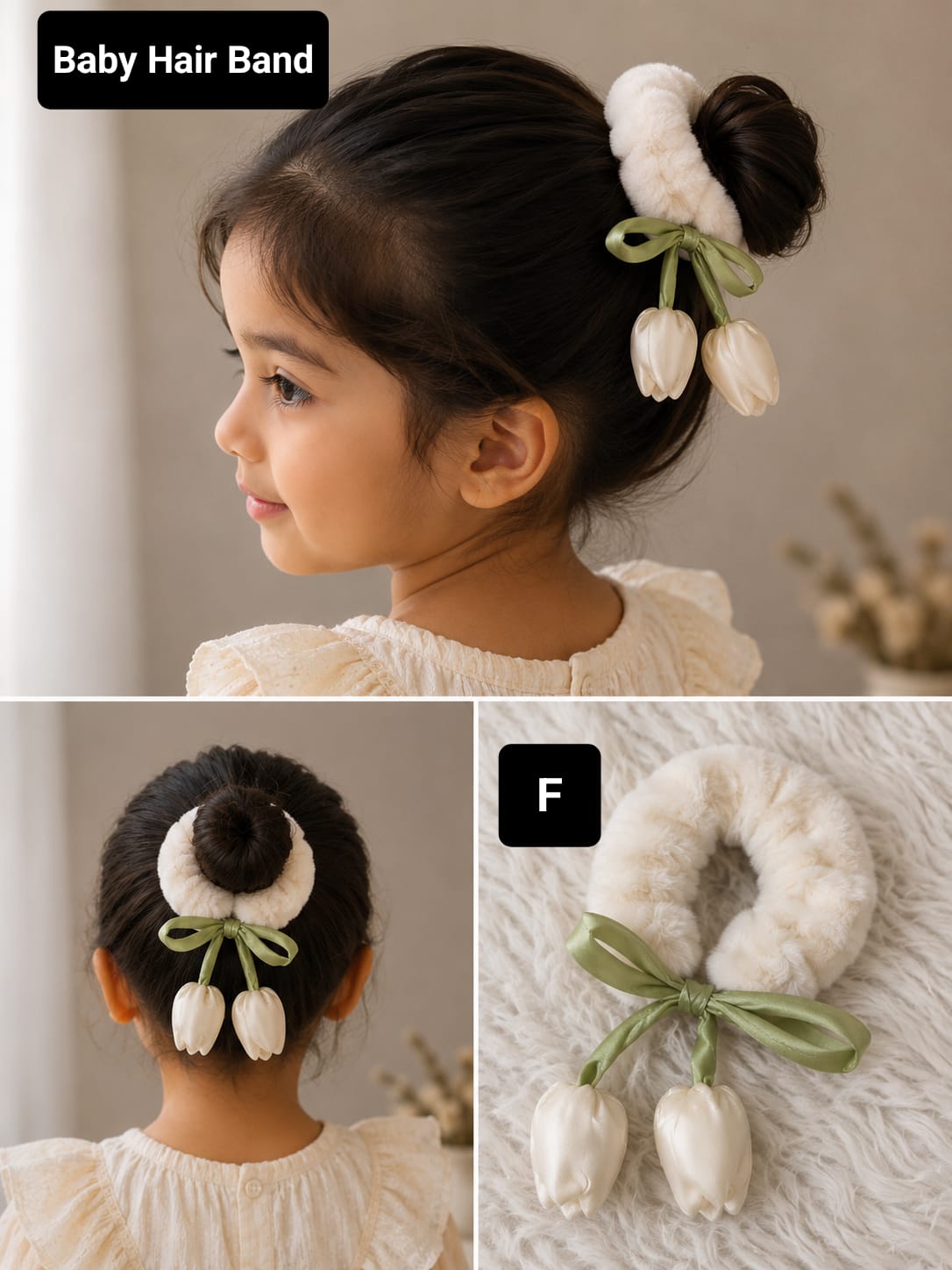 Fur Tulip Hair Scrunchies Korean Style Hair Band for Girls and Babies  -BC16