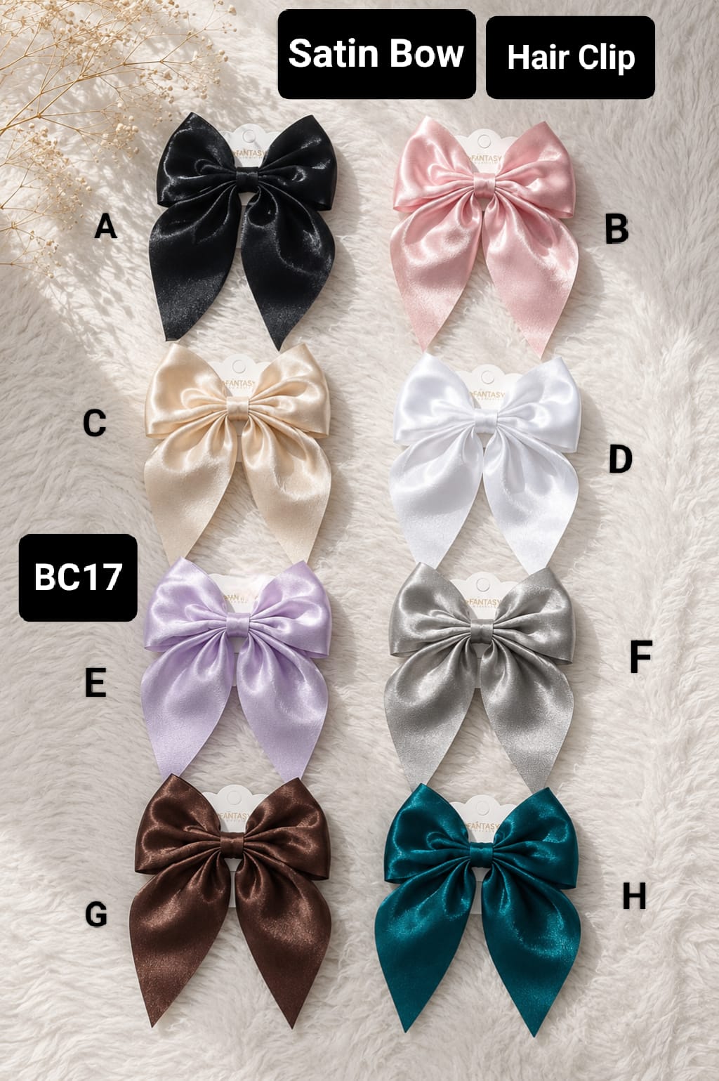 Satin Bow Korean Style Hair Clip for Girls and Babies  -BC17