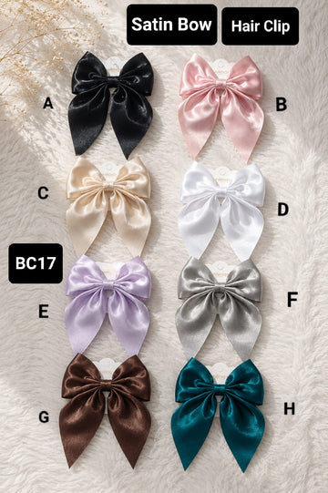 Satin Bow Korean Style Hair Clip for Girls and Babies  -BC17