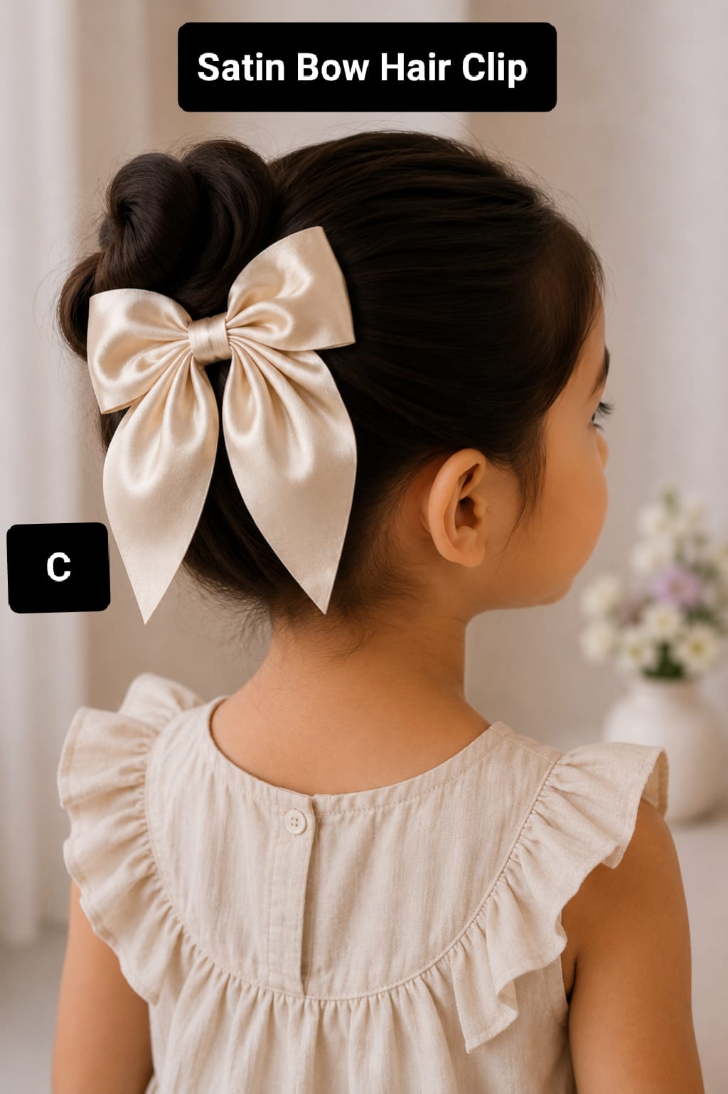 Satin Bow Korean Style Hair Clip for Girls and Babies  -BC17