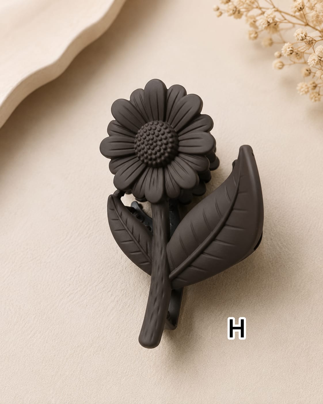 Flower Shaped Matte Finish Medium Size Hair Claw - Korean Fashion - BC19