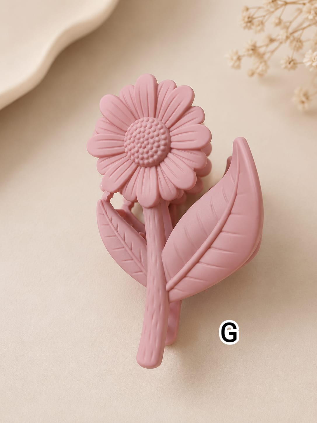 Flower Shaped Matte Finish Medium Size Hair Claw - Korean Fashion - BC19