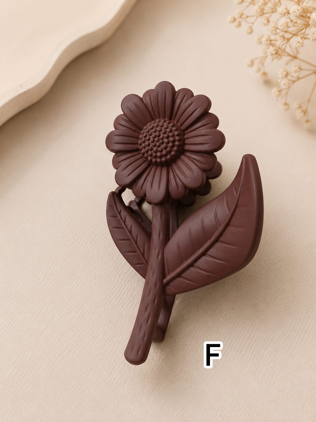 Flower Shaped Matte Finish Medium Size Hair Claw - Korean Fashion - BC19