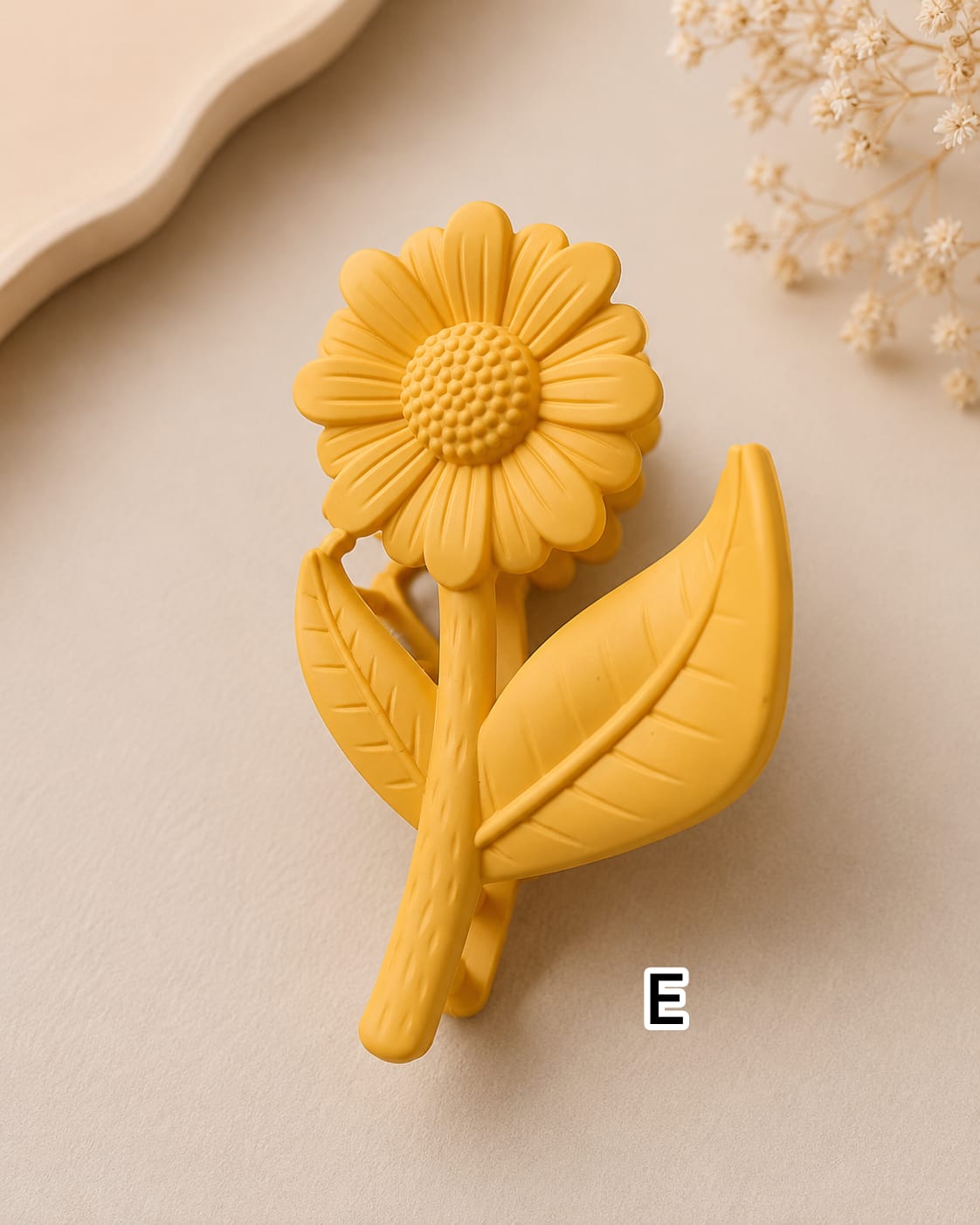 Flower Shaped Matte Finish Medium Size Hair Claw - Korean Fashion - BC19